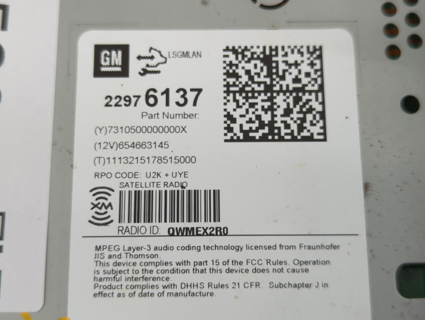 2013-2016 Chevrolet Cruze Radio AM FM Cd Player Receiver Replacement P/N:22976137 Fits Fits 2013 2014 2015 2016 OEM Used Aut