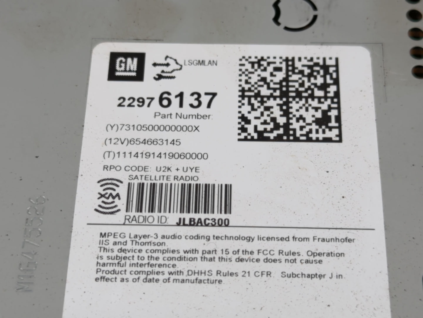 2013-2016 Chevrolet Cruze Radio AM FM Cd Player Receiver Replacement P/N:22976137 Fits Fits 2013 2014 2015 2016 OEM Used Aut
