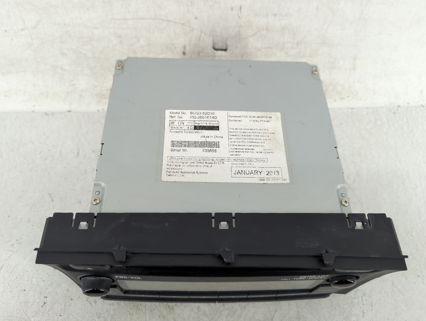 2013-2016 Chevrolet Cruze Radio AM FM Cd Player Receiver Replacement P/N:86120-52D10 Fits Fits 2013 2014 2015 2016 OEM Used 
