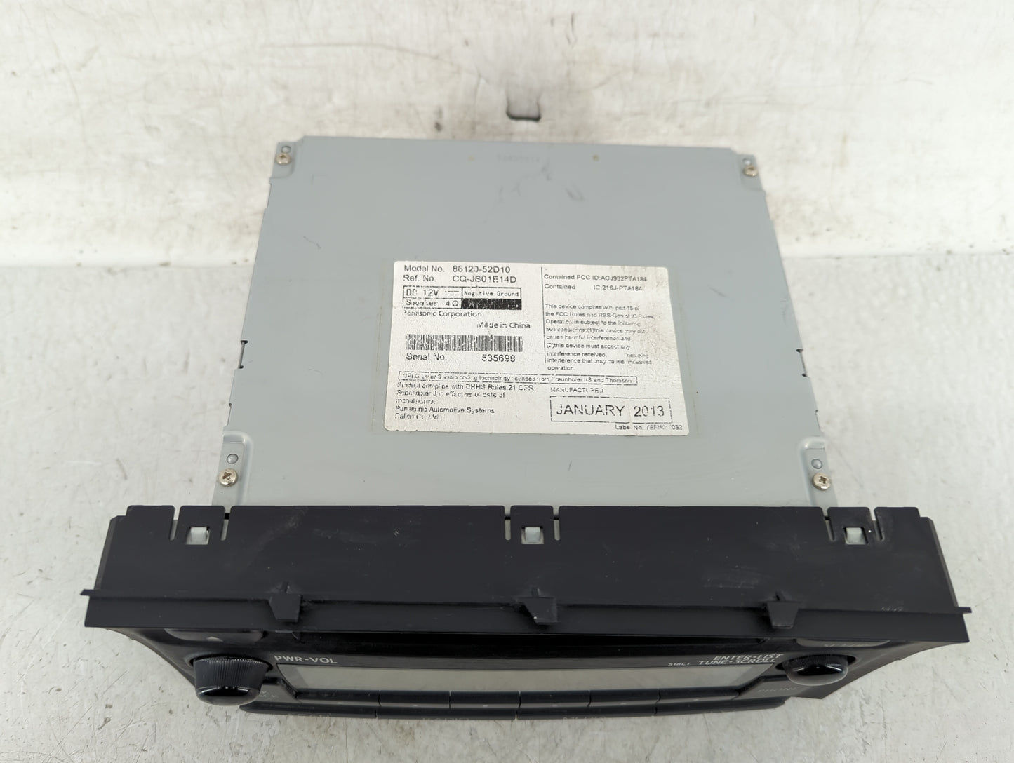 2013-2016 Chevrolet Cruze Radio AM FM Cd Player Receiver Replacement P/N:86120-52D10 Fits Fits 2013 2014 2015 2016 OEM Used 
