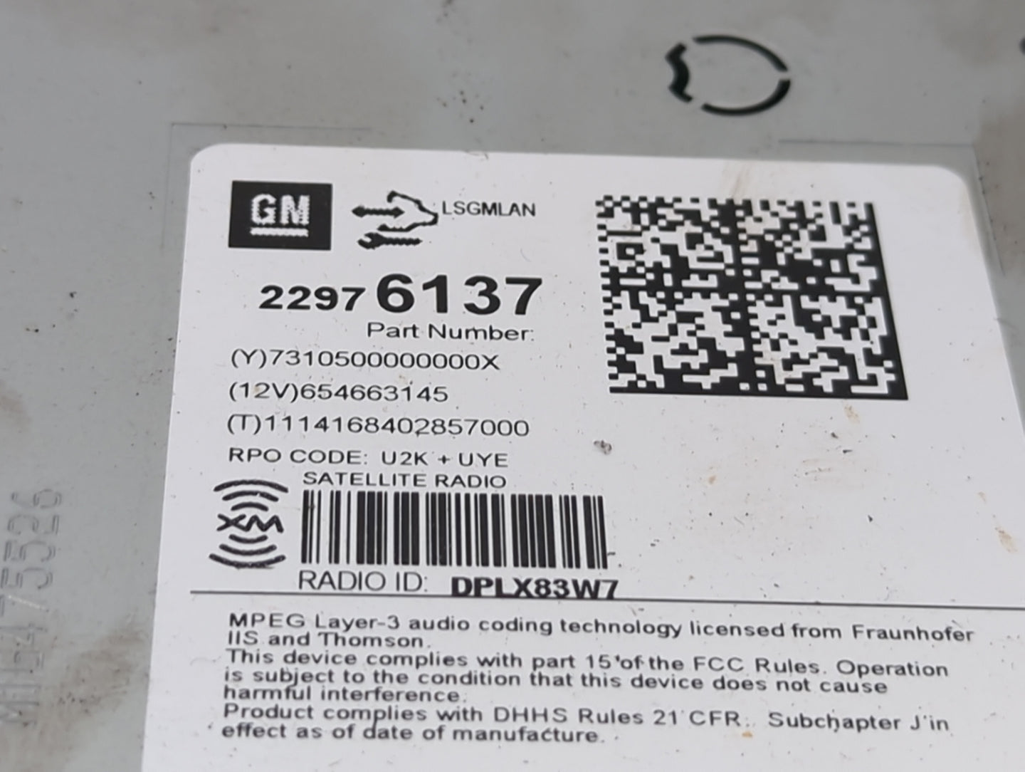2013-2016 Chevrolet Cruze Radio AM FM Cd Player Receiver Replacement P/N:22976137 Fits Fits 2013 2014 2015 2016 OEM Used Aut