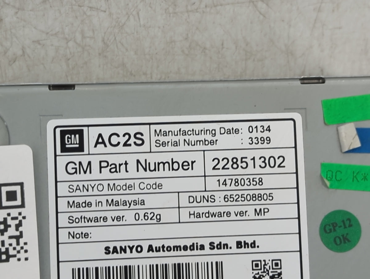 2012-2016 Chevrolet Cruze Information Radio Display Screen 1436897 - Oemusedautoparts1.com