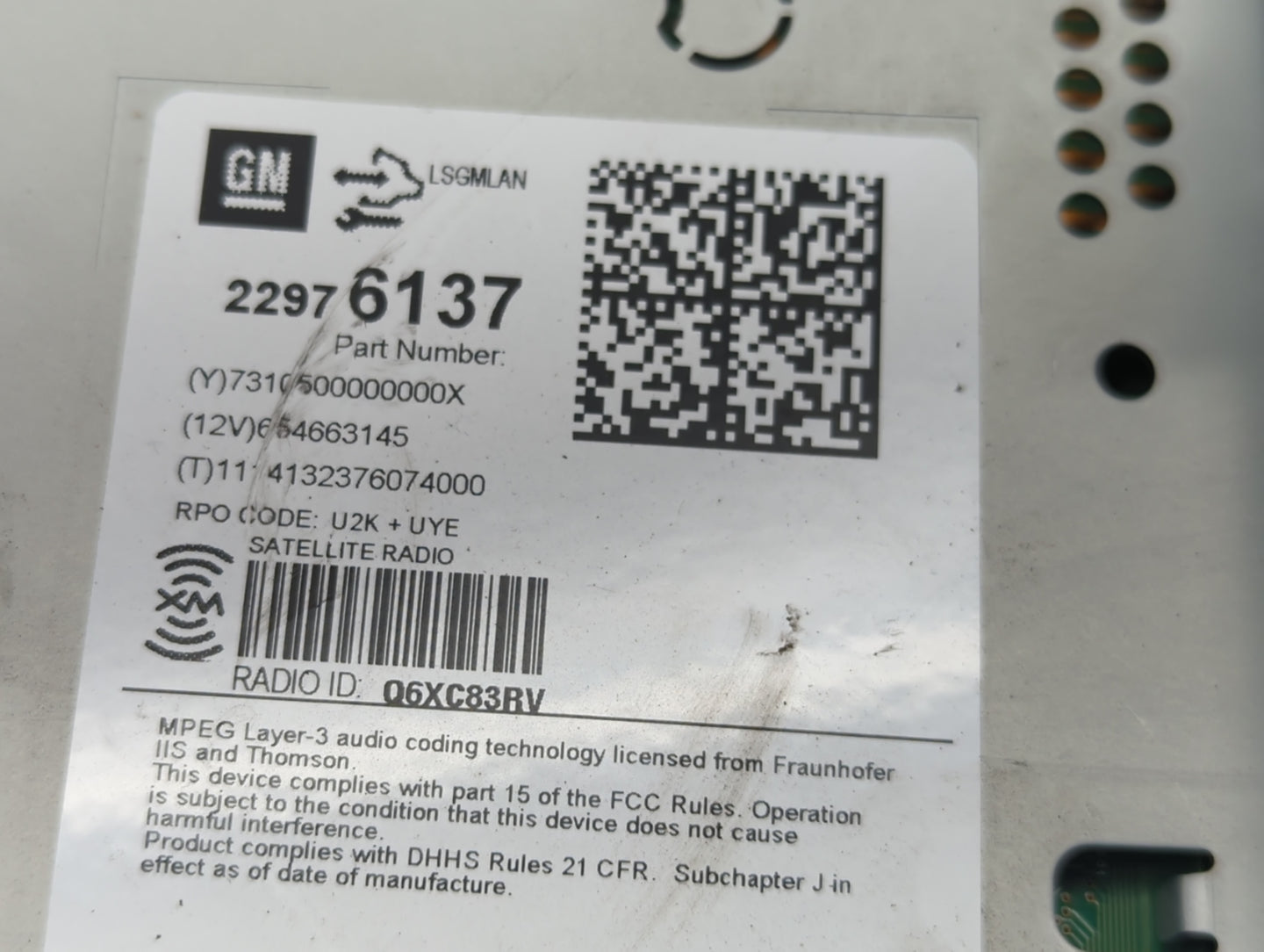 2014-2016 Chevrolet Cruze Radio AM FM Cd Player Receiver Replacement P/N:22976137 Fits Fits 2014 2015 2016 2017 OEM Used Aut