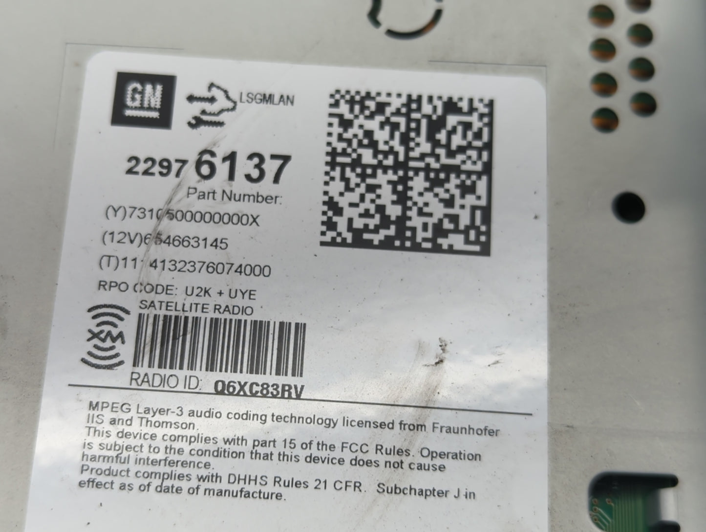2014-2016 Chevrolet Cruze Radio AM FM Cd Player Receiver Replacement P/N:22976137 Fits Fits 2014 2015 2016 2017 OEM Used Aut