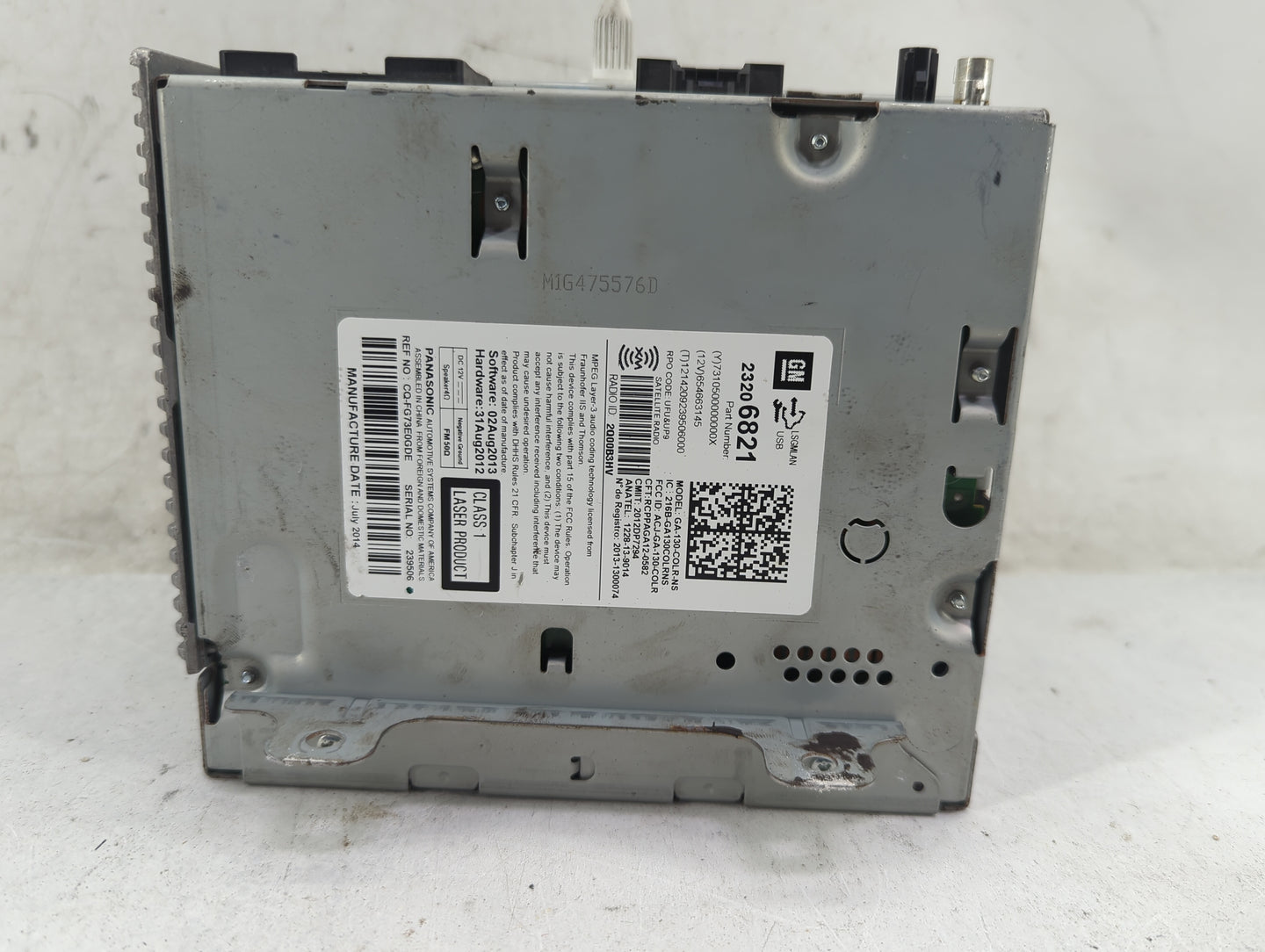 2014 Chevrolet Cruze Radio AM FM Cd Player Receiver Replacement P/N:23206821 GA-130-COLR-NS, CQ-FG73E0GDE, ACJ-GA-130-COLR F
