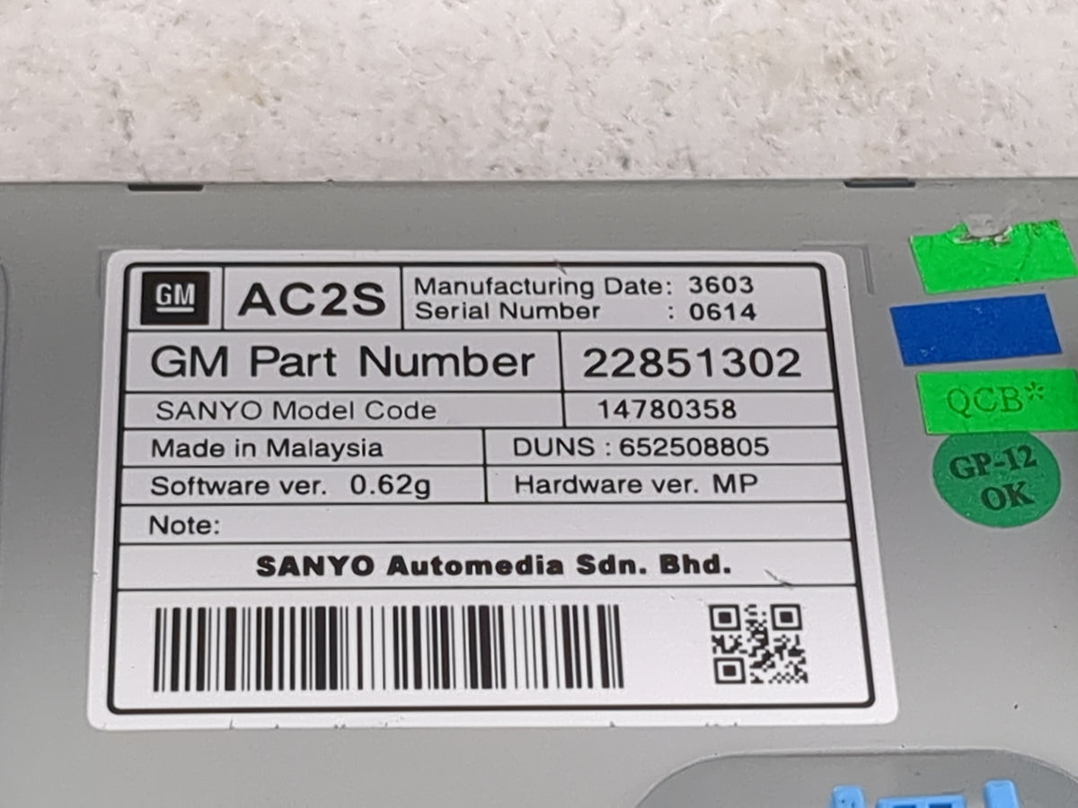 2012-2016 Chevrolet Cruze Information Radio Display Screen 5030430 - Oemusedautoparts1.com