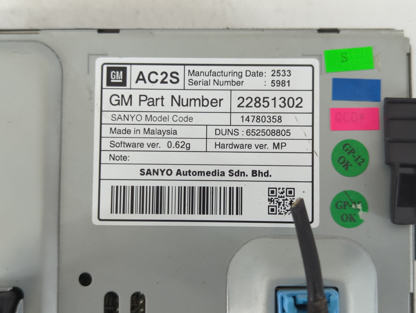 2012-2016 Chevrolet Cruze Am Fm Cd Player Radio Receiver - Oemusedautoparts1.com