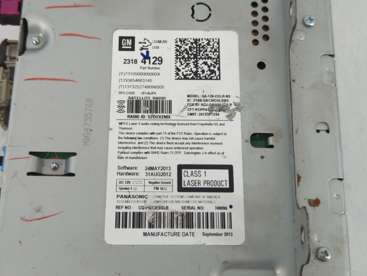 2014 Chevrolet Cruze Radio AM FM Cd Player Receiver Replacement P/N:23184129 Fits OEM Used Auto Parts - Oemusedautoparts1.co