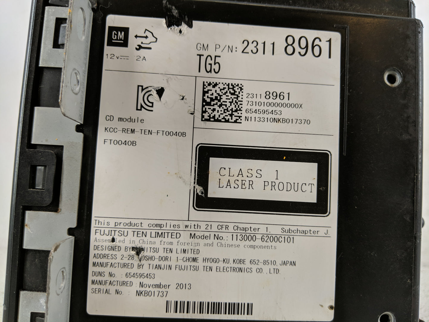 2014-2015 Chevrolet Impala Radio AM FM Cd Player Receiver Replacement P/N:2311 8961 Fits Fits 2014 2015 OEM Used Auto Parts 