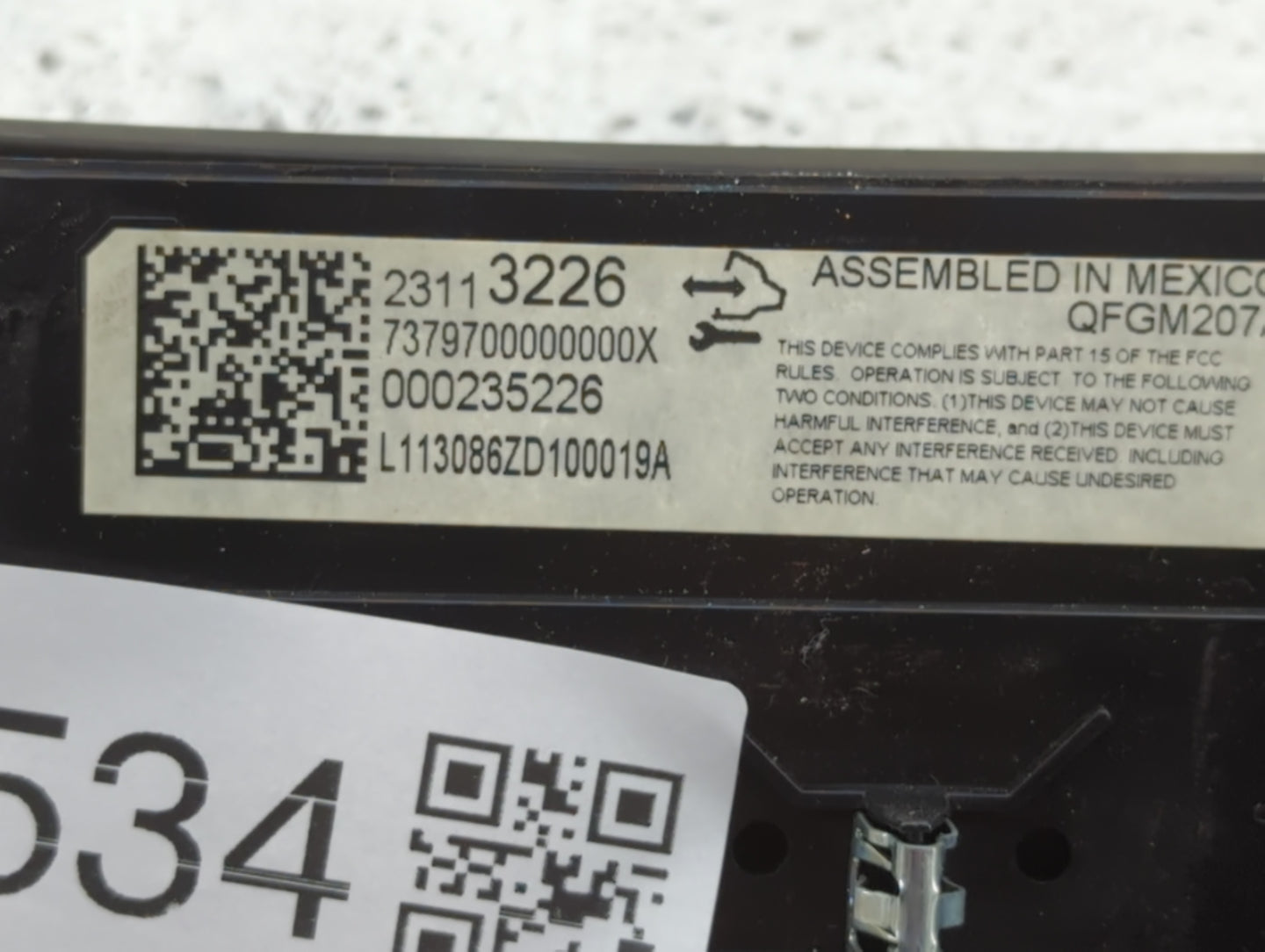 2014 Chevrolet Impala Climate Control Module Temperature AC/Heater Replacement P/N:000235226 23113226 Fits OEM Used Auto Par