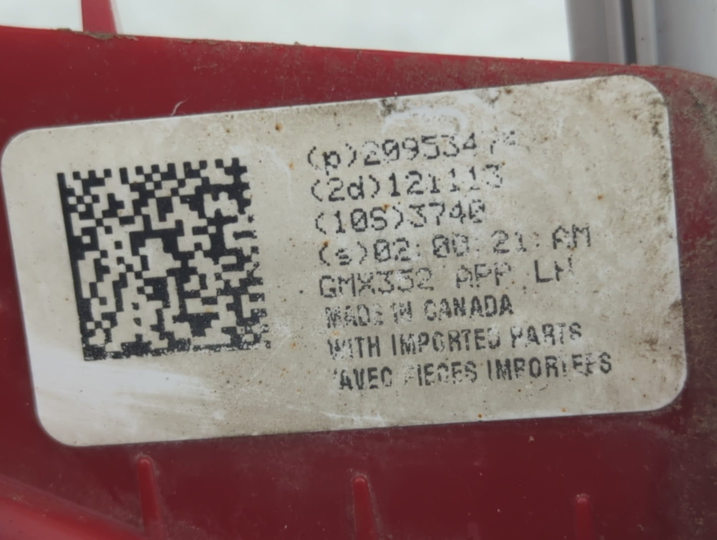 2014-2020 Chevrolet Impala Driver Left Side Deck Lid Mounted Tail Light - Oemusedautoparts1.com