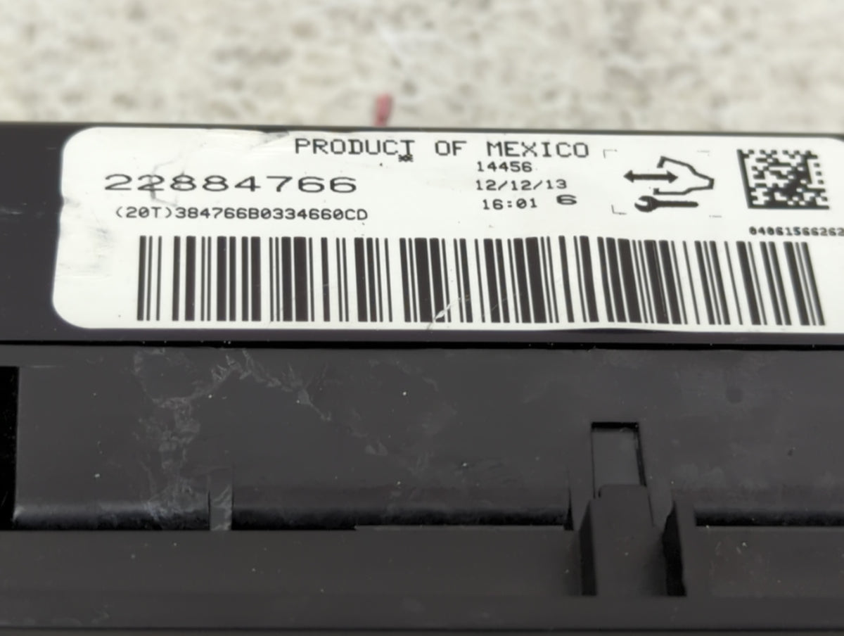 2014 Chevrolet Impala Limited Climate Control Module Temperature AC/Heater Replacement P/N:22884766 Fits Fits 2012 2013 2015