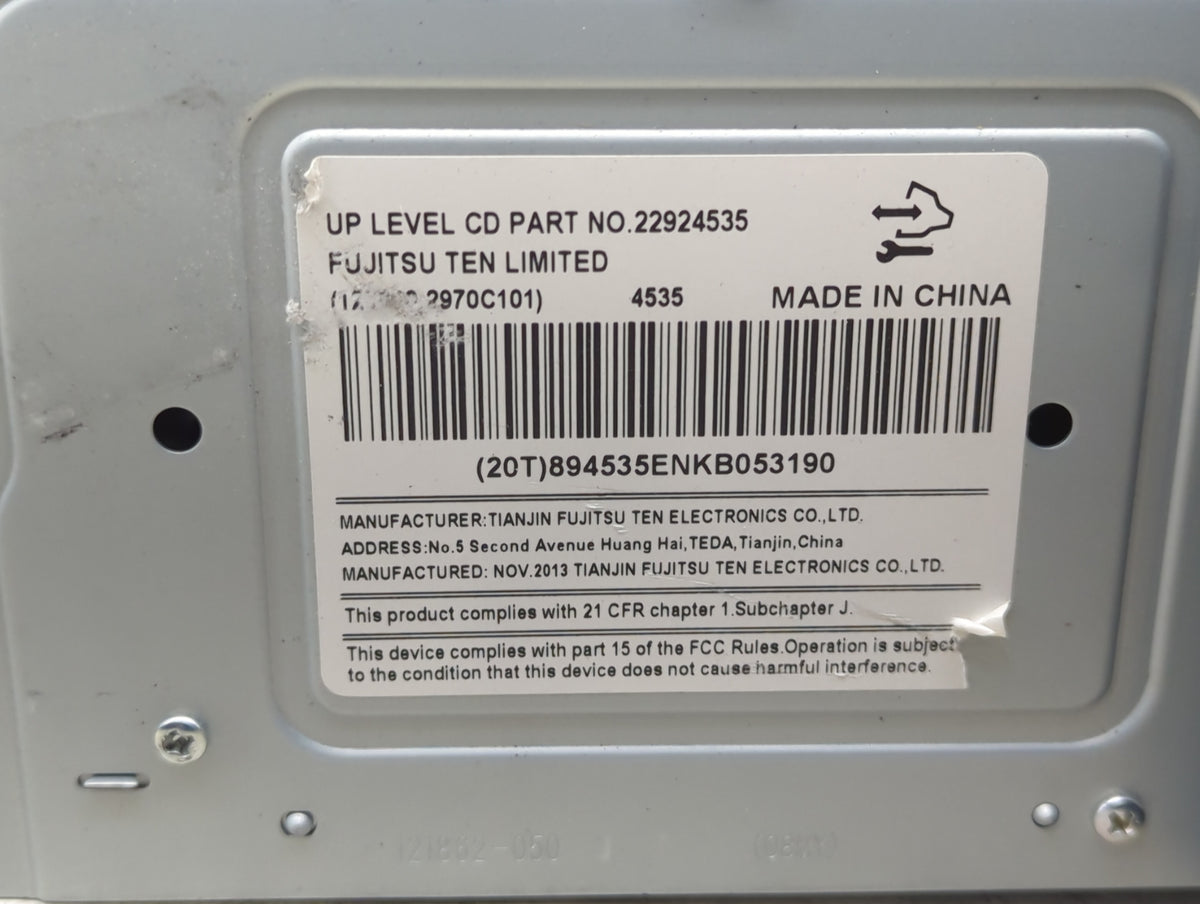 2014 Chevrolet Impala Limited Radio AM FM Cd Player Receiver Replacement P/N:22924535 Fits Fits 2013 2015 2016 OEM Used Auto