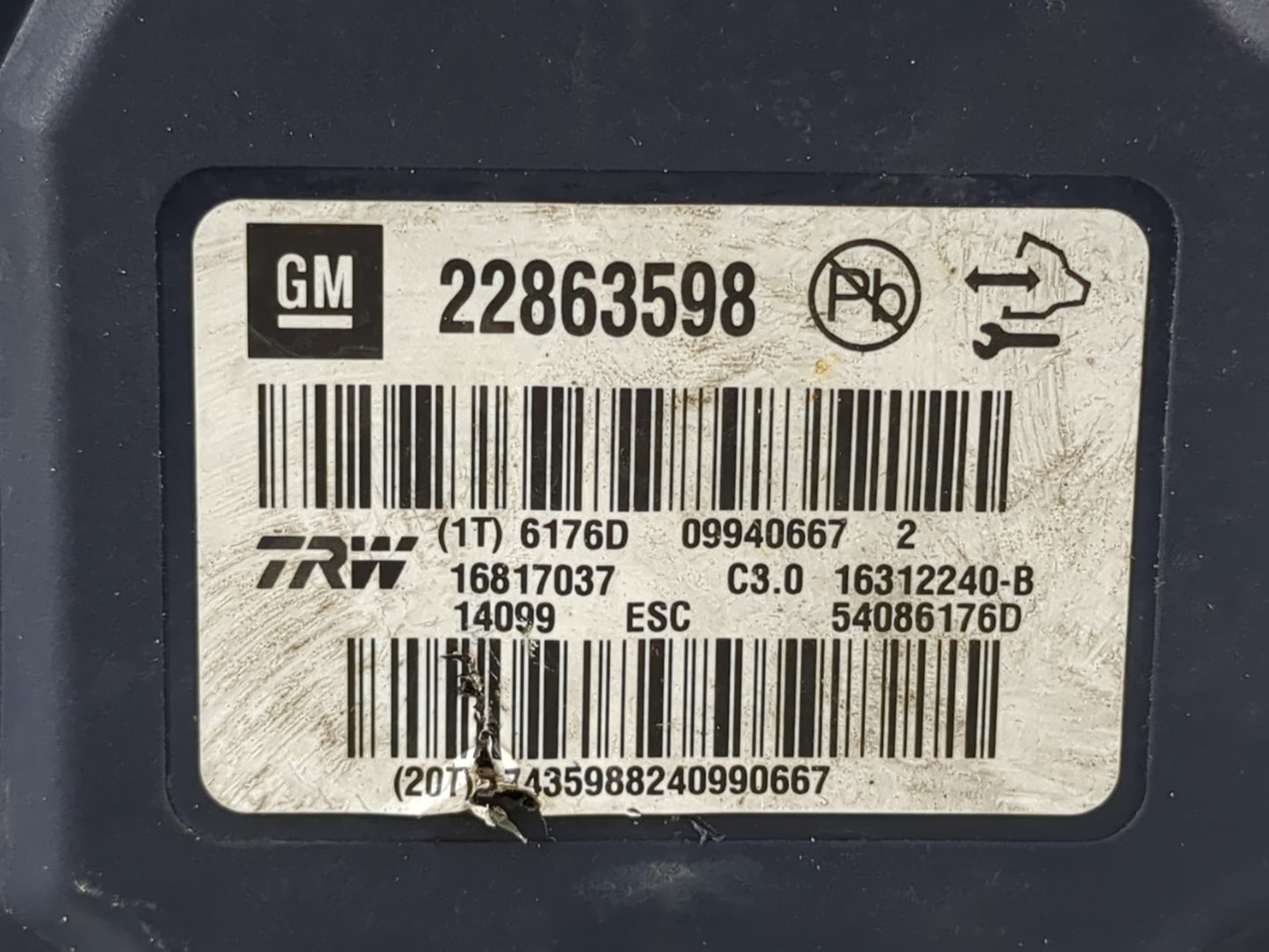 2013-2016 Chevrolet Malibu ABS Pump Control Module Replacement P/N:22863598 Fits Fits 2012 2013 2014 2015 2016 OEM Used Auto