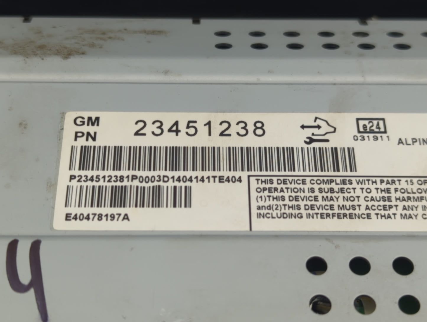 2014 Chevrolet Malibu Radio AM FM Cd Player Receiver Replacement P/N:23451238 Fits OEM Used Auto Parts - Oemusedautoparts1.c