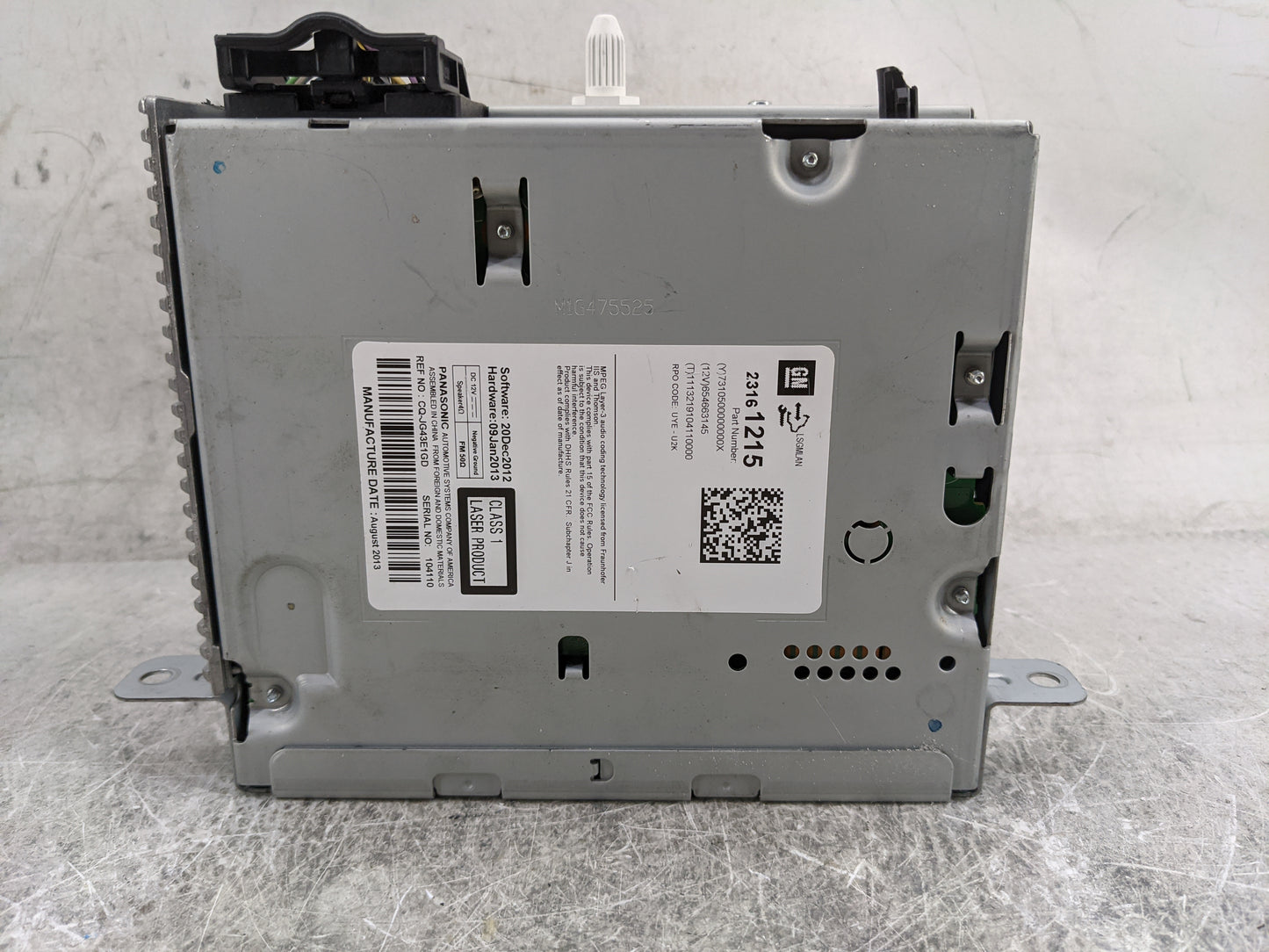 2014-2016 Chevrolet Malibu Radio AM FM Cd Player Receiver Replacement P/N:23161215 CQ-JG43E1GD Fits Fits 2014 2015 2016 OEM 