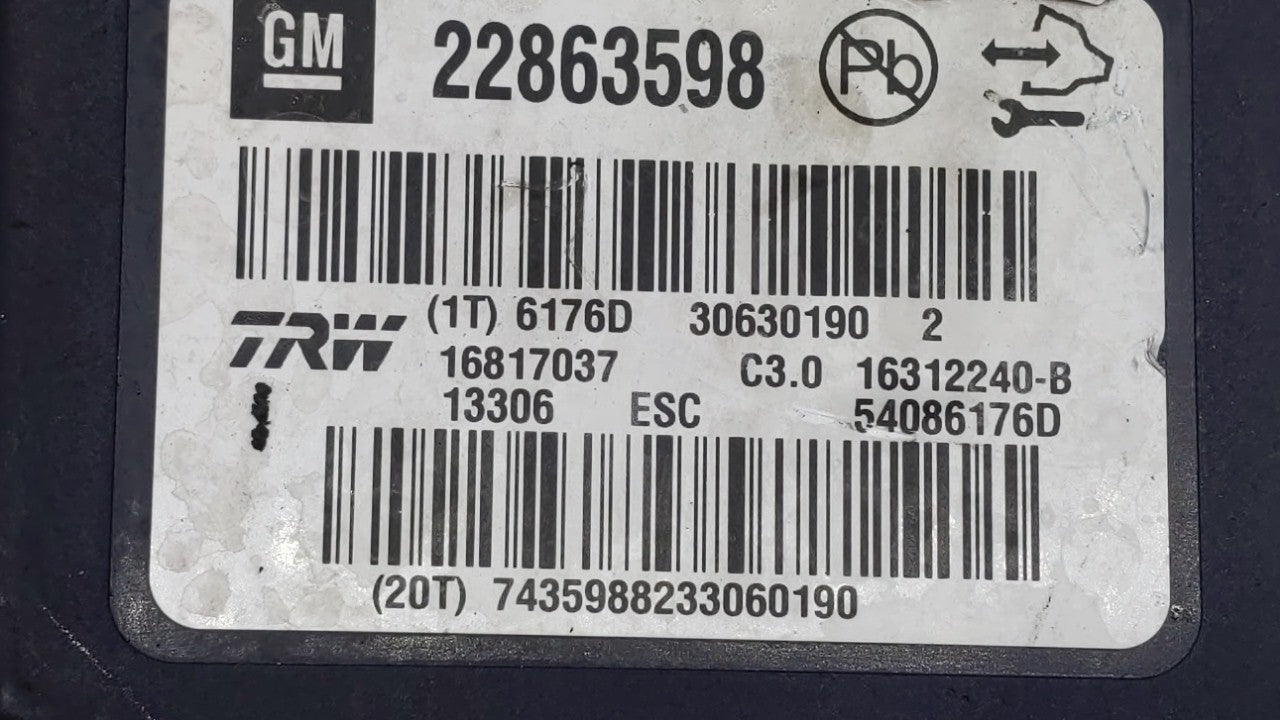 2013-2016 Chevrolet Malibu ABS Pump Control Module Replacement P/N:22973923 22815252, 22888646 Fits Fits 2012 2013 2014 2015