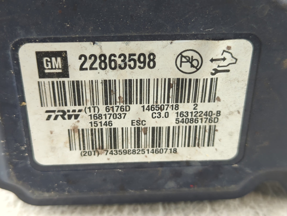 2013-2016 Chevrolet Malibu Anti-Lock Brake ABS Pump Module Actuator OEM P/N:22863598 Fits Fits 2012 2013 2014 2015 2016 OEM 