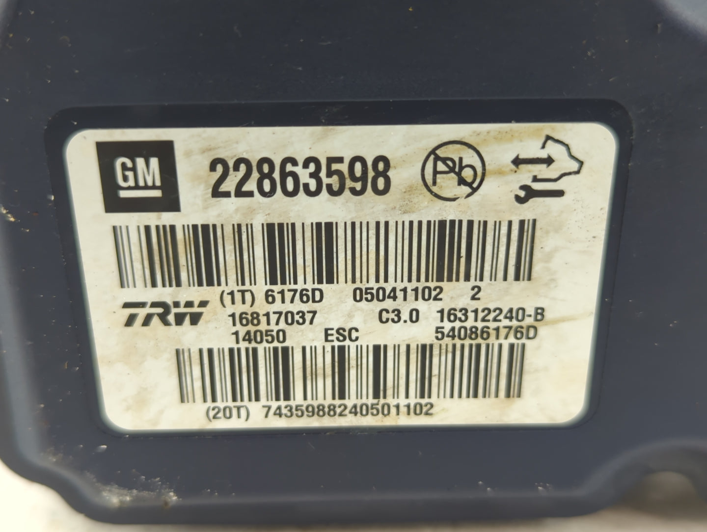 2013-2016 Chevrolet Malibu ABS Pump Control Module Replacement P/N:22863598 Fits Fits 2012 2013 2014 2015 2016 OEM Used Auto