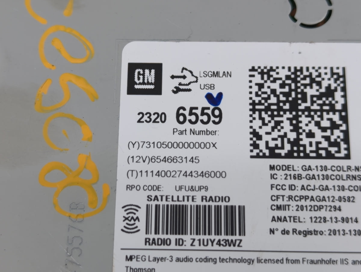 2014-2016 Chevrolet Malibu Am Fm Cd Player Radio Receiver 583070 - Oemusedautoparts1.com