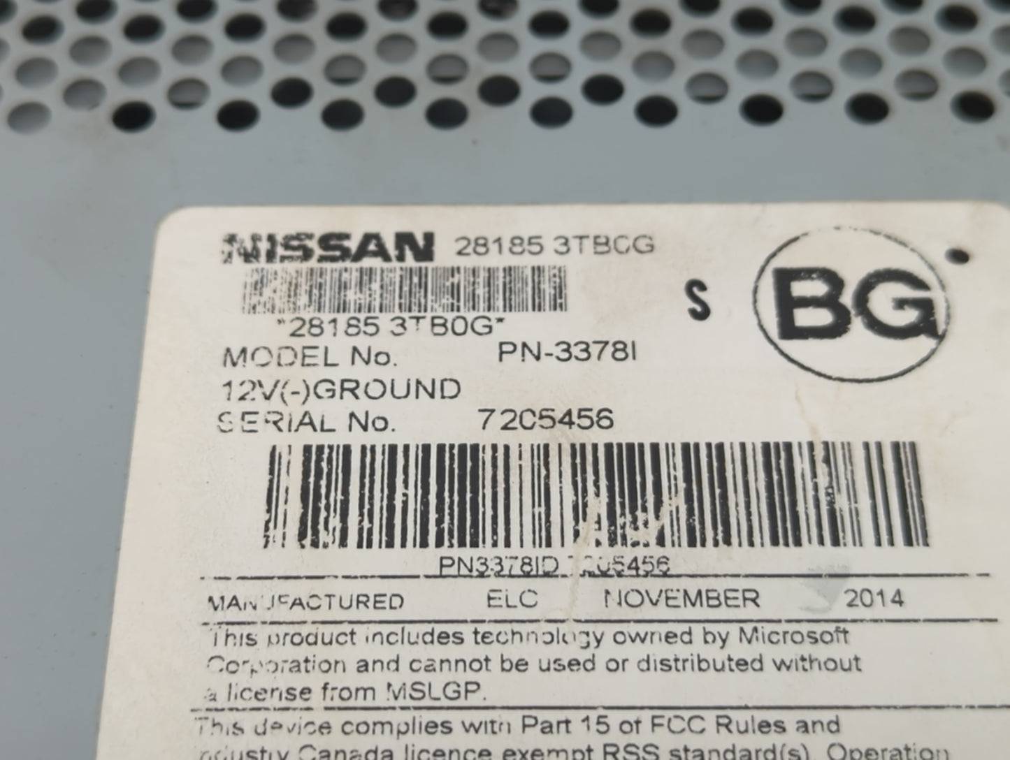 2014-2016 Chevrolet Malibu Radio AM FM Cd Player Receiver Replacement P/N:3378I 28185 3TB0G Fits Fits 2014 2015 2016 OEM Use