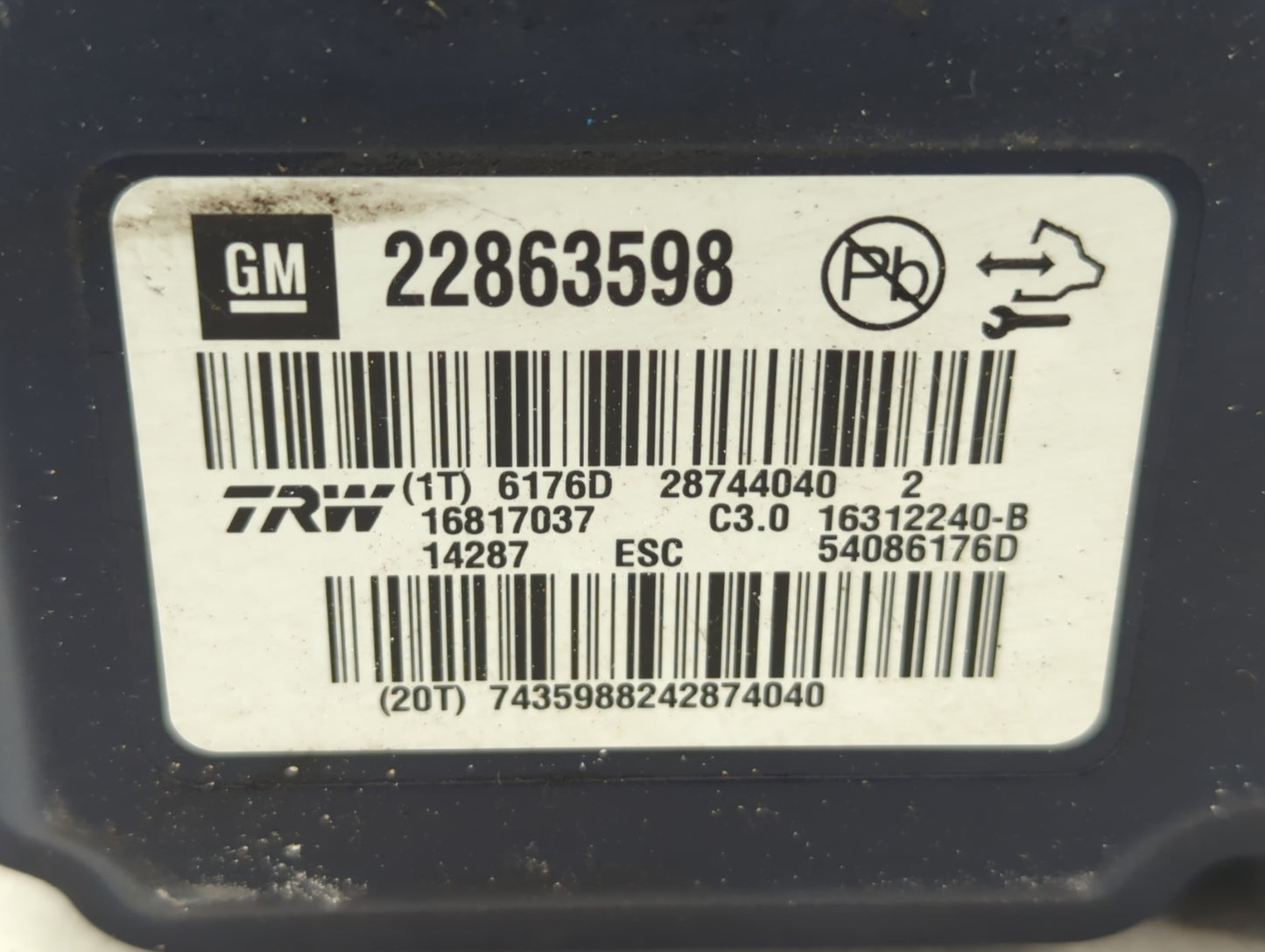 2013-2016 Chevrolet Malibu ABS Pump Control Module Replacement P/N:22863598 Fits Fits 2012 2013 2014 2015 2016 OEM Used Auto