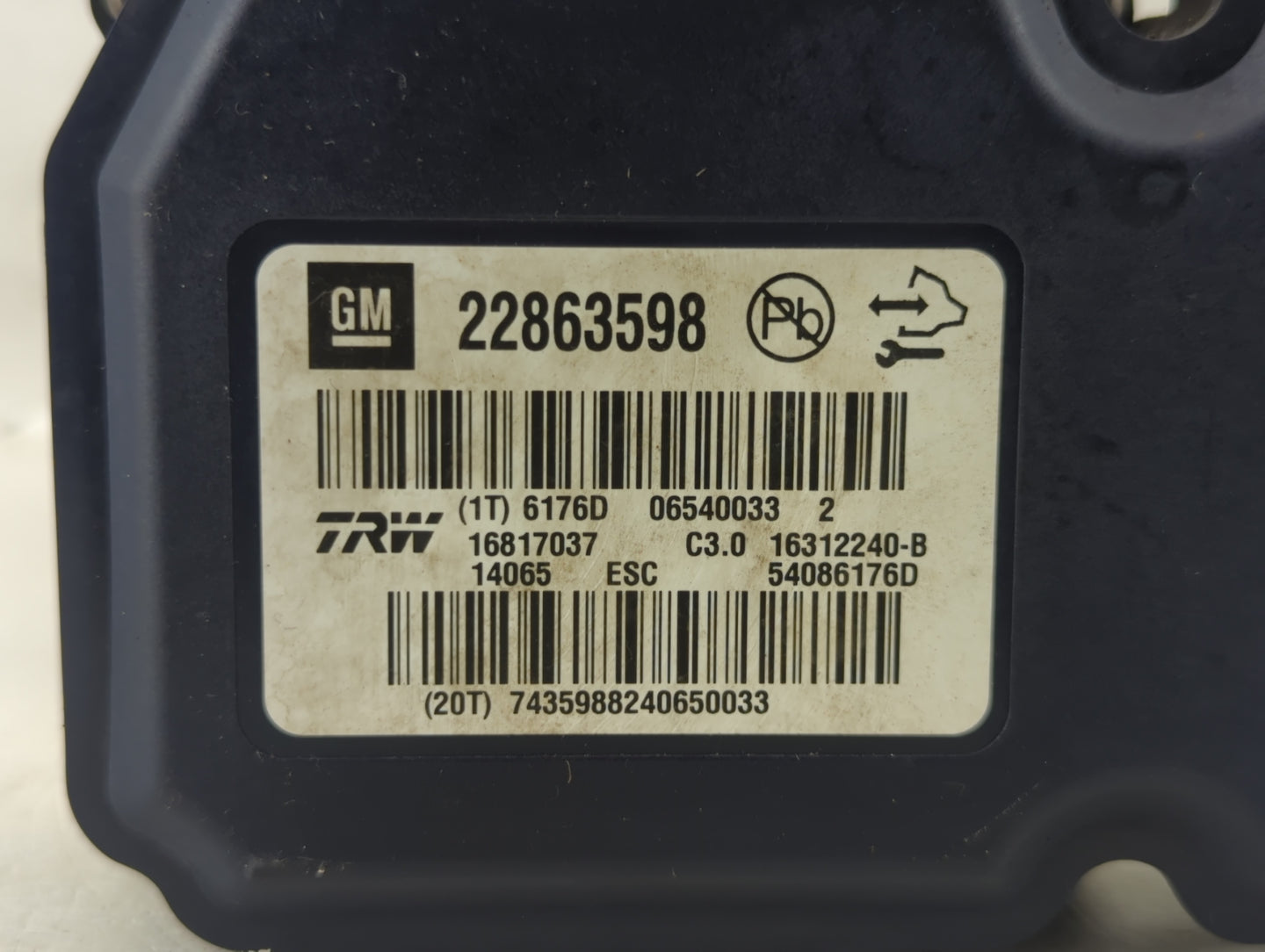 2013-2016 Chevrolet Malibu ABS Pump Control Module Replacement P/N:22863598 Fits Fits 2012 2013 2014 2015 2016 OEM Used Auto