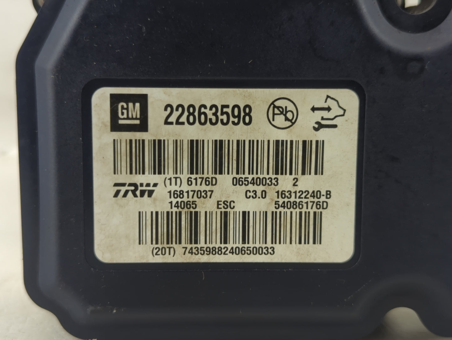 2013-2016 Chevrolet Malibu ABS Pump Control Module Replacement P/N:22863598 Fits Fits 2012 2013 2014 2015 2016 OEM Used Auto
