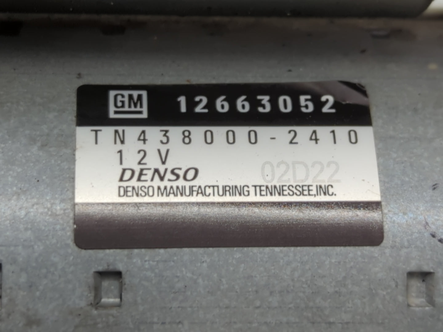 2014 Chevrolet Malibu Car Starter Motor Solenoid OEM P/N:TN438000-2410 12663052 Fits OEM Used Auto Parts - Oemusedautoparts1