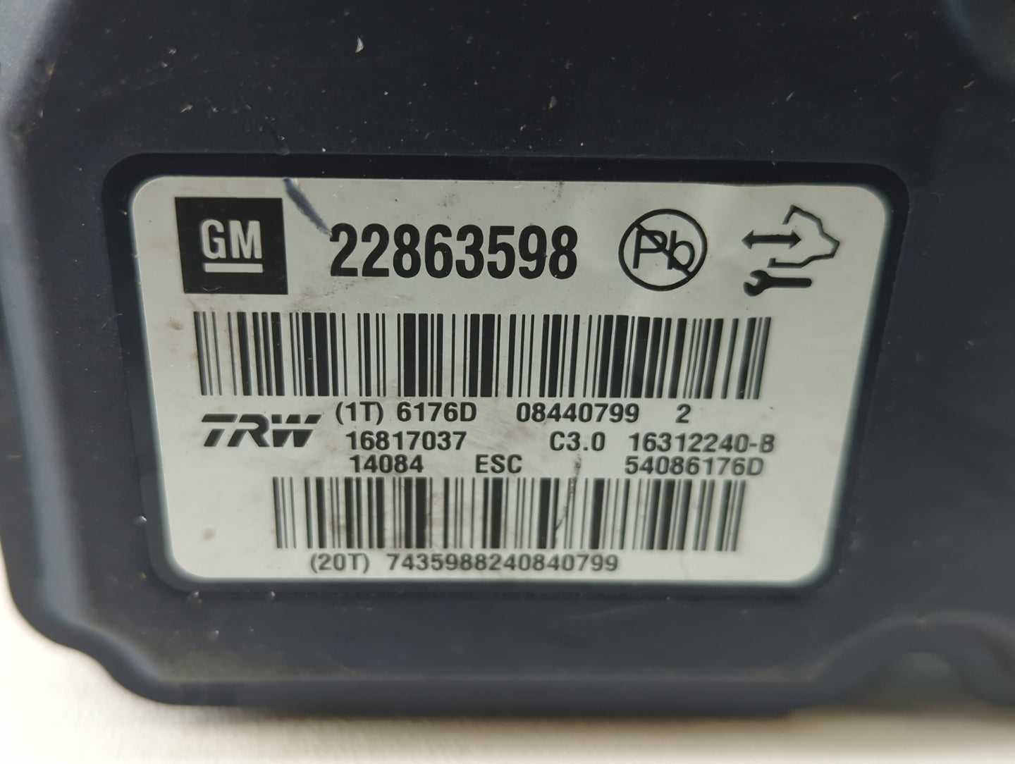 2013-2016 Chevrolet Malibu ABS Pump Control Module Replacement P/N:22863598 Fits Fits 2012 2013 2014 2015 2016 OEM Used Auto