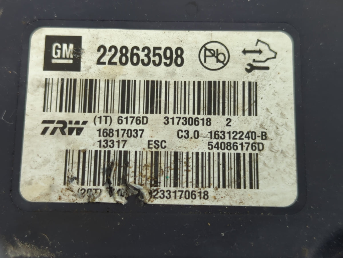 2013-2016 Chevrolet Malibu Anti-Lock Brake ABS Pump Module Actuator OEM P/N:22863598 Fits Fits 2012 2013 2014 2015 2016 OEM 