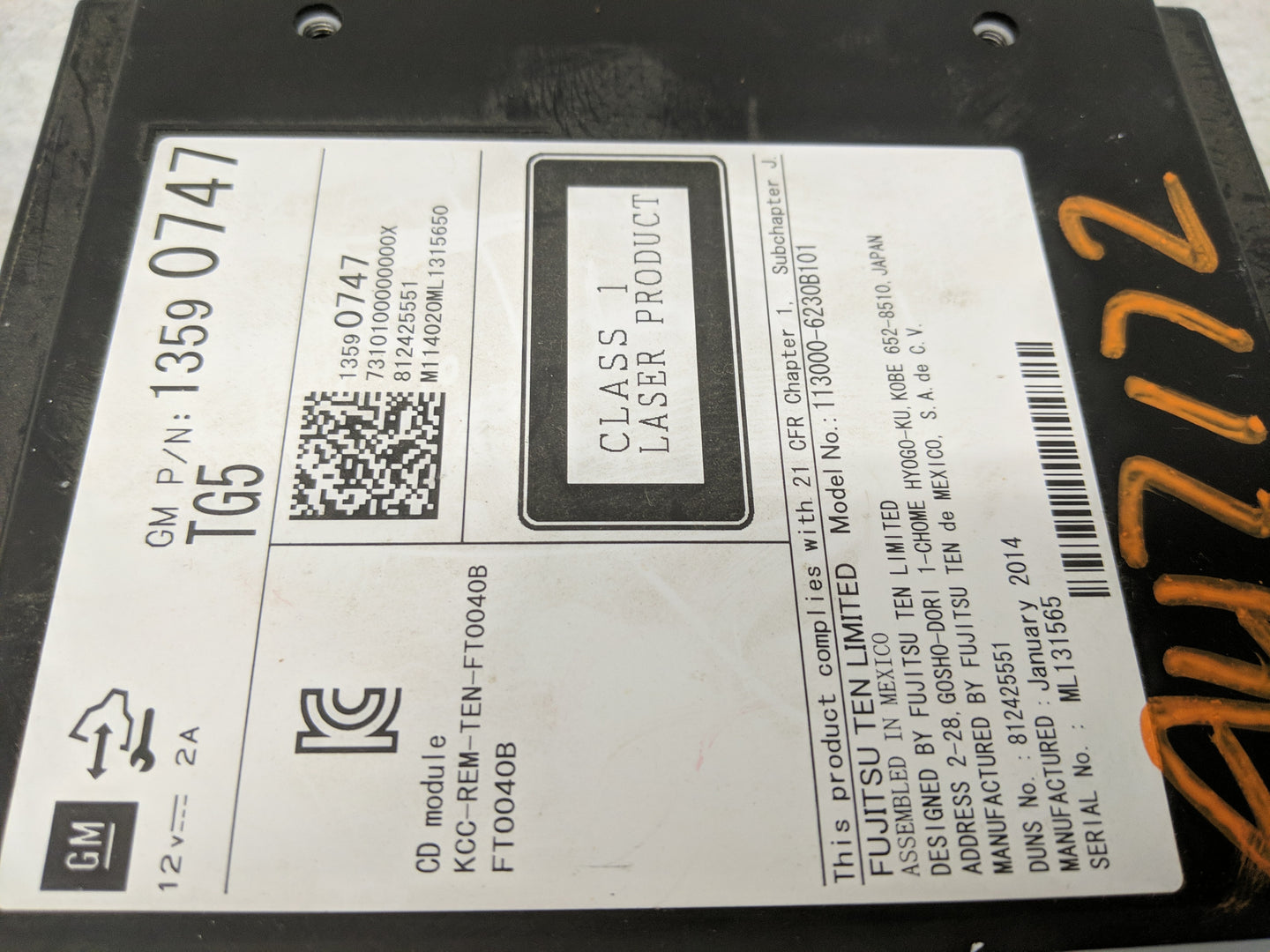 2014 Chevrolet Silverado 1500 Radio AM FM Cd Player Receiver Replacement P/N:13590747 Fits OEM Used Auto Parts - Oemusedauto