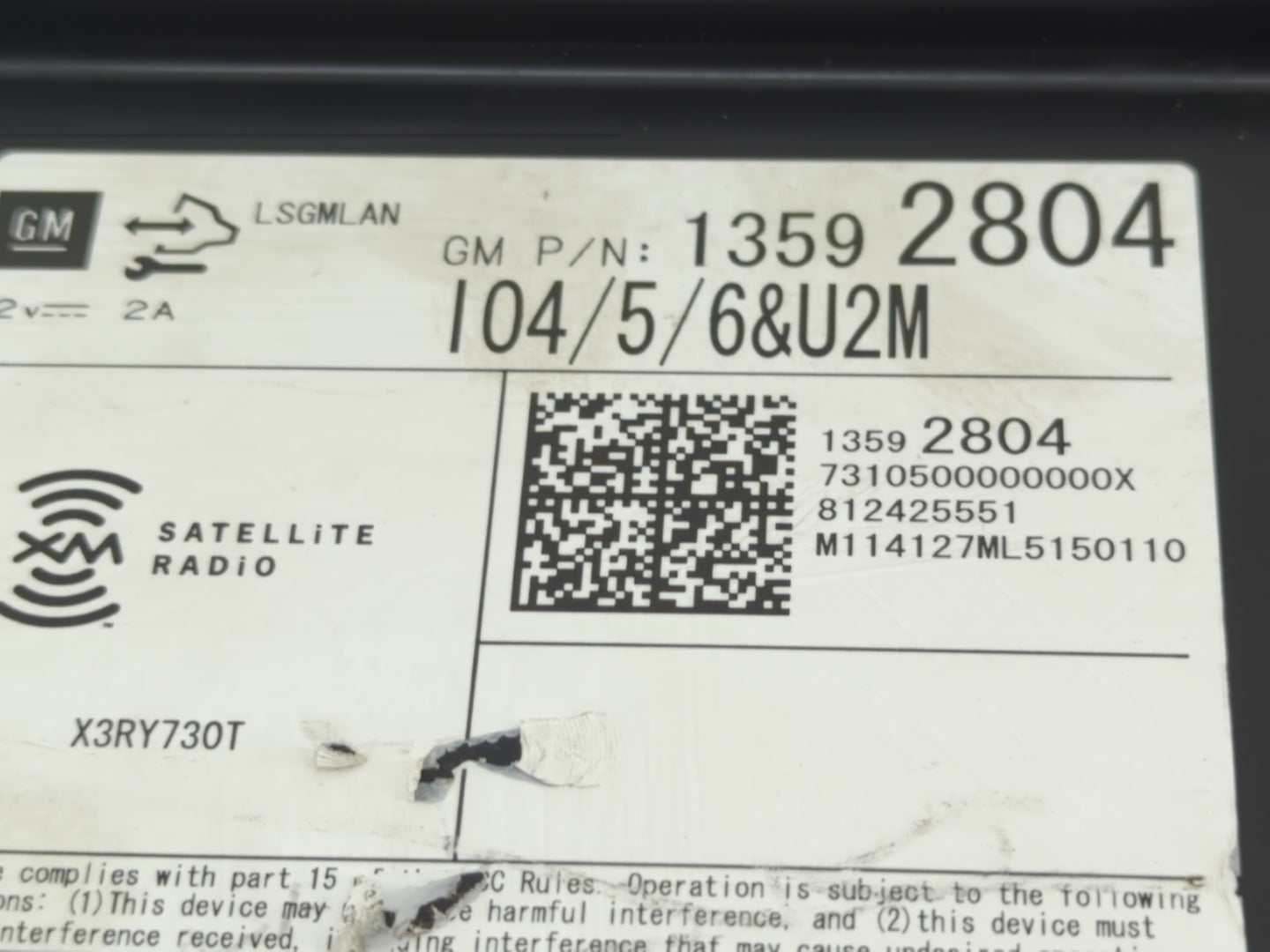 2014 Chevrolet Silverado 1500 Radio AM FM Cd Player Receiver Replacement P/N:13592804 Fits Fits 2013 2015 OEM Used Auto Part
