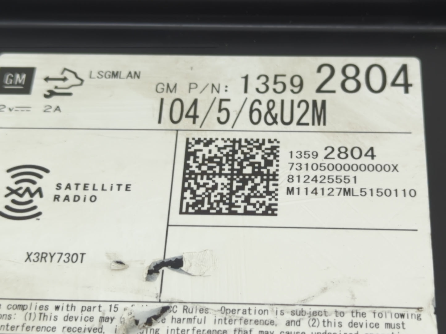 2014 Chevrolet Silverado 1500 Radio AM FM Cd Player Receiver Replacement P/N:13592804 Fits Fits 2013 2015 OEM Used Auto Part