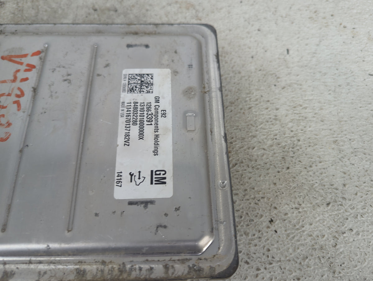 2014-2016 Chevrolet Silverado 1500 PCM Engine Control Computer ECU ECM PCU OEM P/N:12663391 13101010000000X Fits OEM Used Au