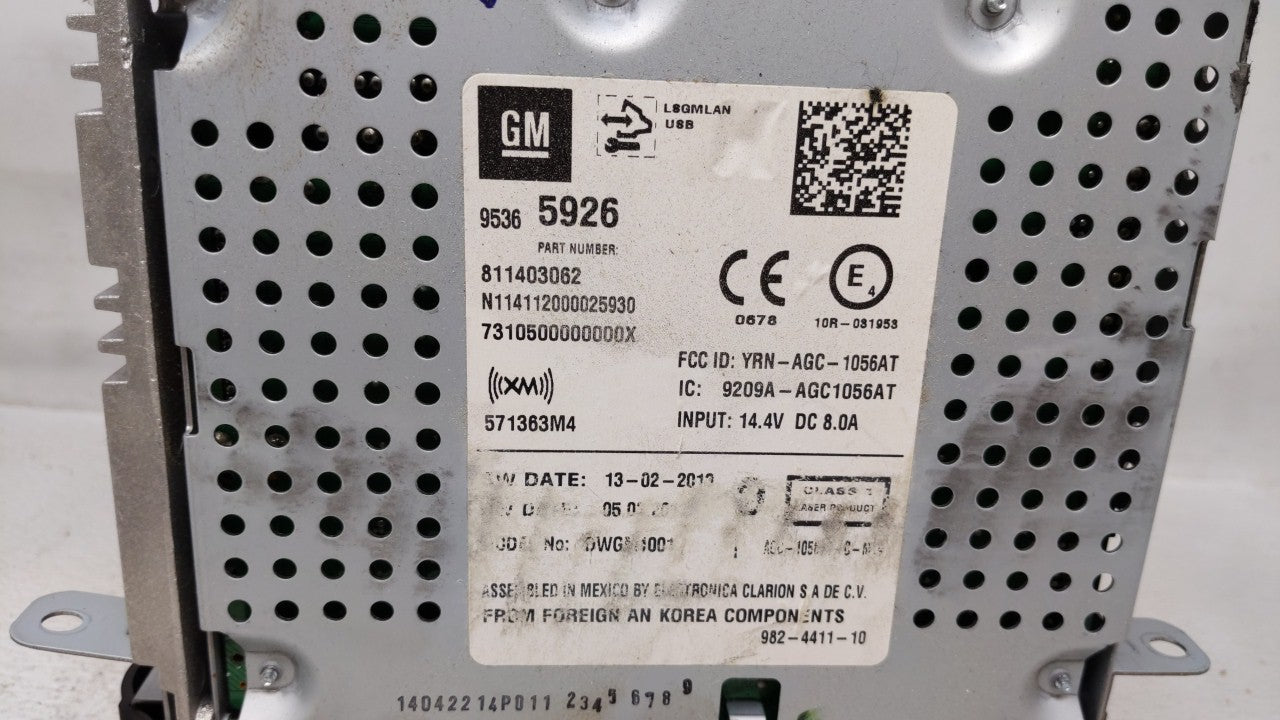 2014-2014 Chevrolet Sonic Am Fm Cd Player Radio Receiver - Oemusedautoparts1.com