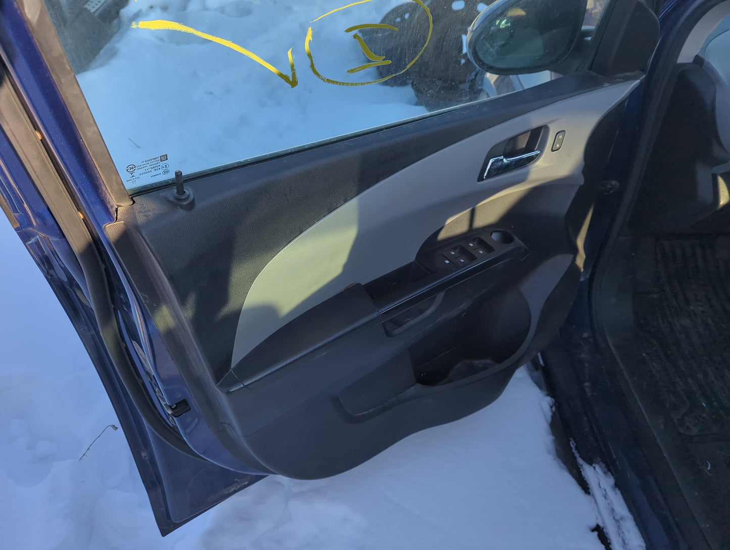 2014 Chevrolet Sonic Front Left Driver Interior Door Panel Trim 1356360 - Oemusedautoparts1.com