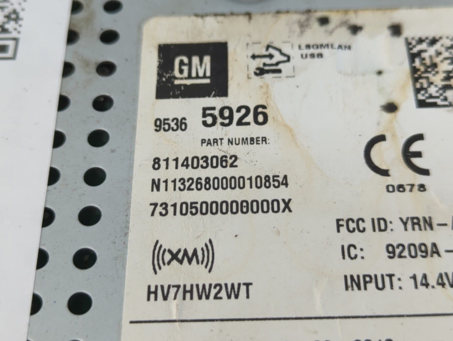 2014 Chevrolet Sonic Radio AM FM Cd Player Receiver Replacement P/N:95365926 Fits OEM Used Auto Parts - Oemusedautoparts1.co