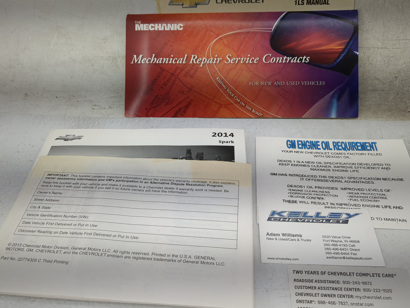 2014 Chevrolet Spark Owners Manual Book Guide OEM Used Auto Parts - Oemusedautoparts1.com
