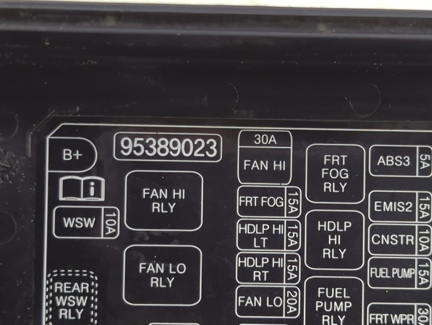 2014 Chevrolet Spark Fusebox Fuse Box Panel Relay Module P/N:95389023 Fits OEM Used Auto Parts - Oemusedautoparts1.com