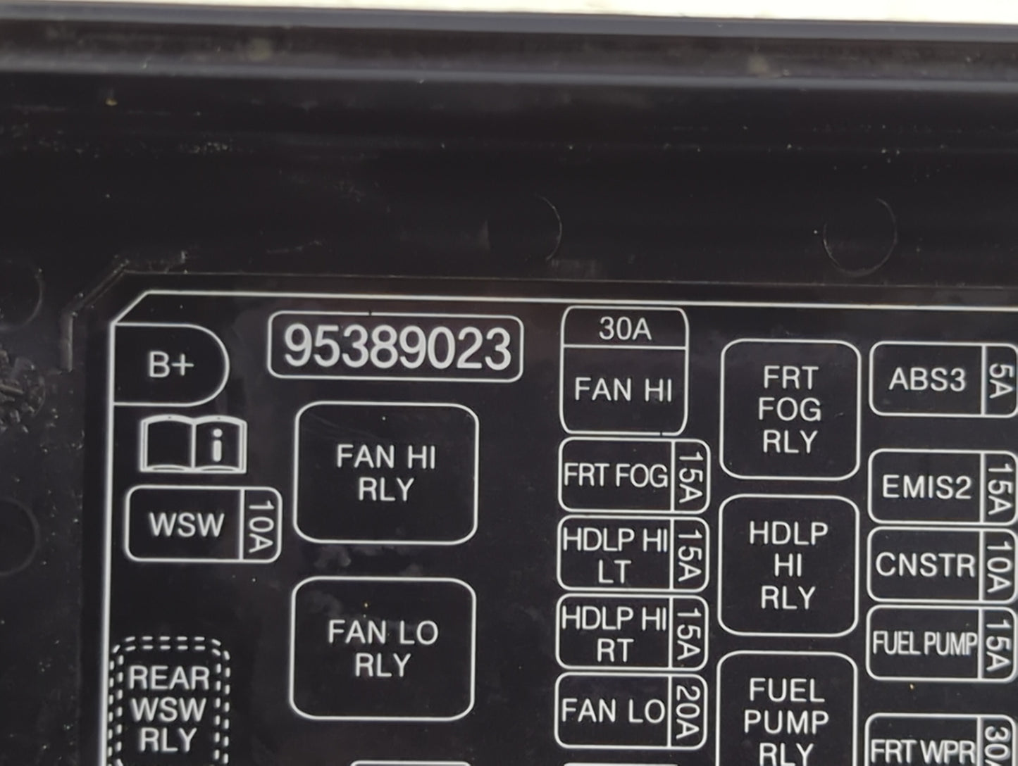2014 Chevrolet Spark Fusebox Fuse Box Panel Relay Module P/N:95389023 Fits OEM Used Auto Parts - Oemusedautoparts1.com