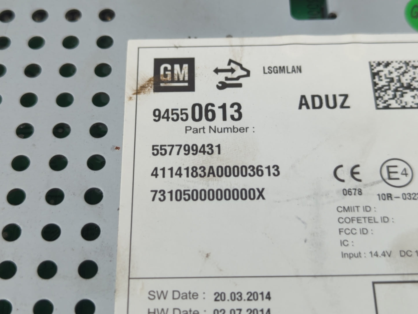 2014-2015 Chevrolet Spark Am Fm Cd Player Radio Receiver - Oemusedautoparts1.com