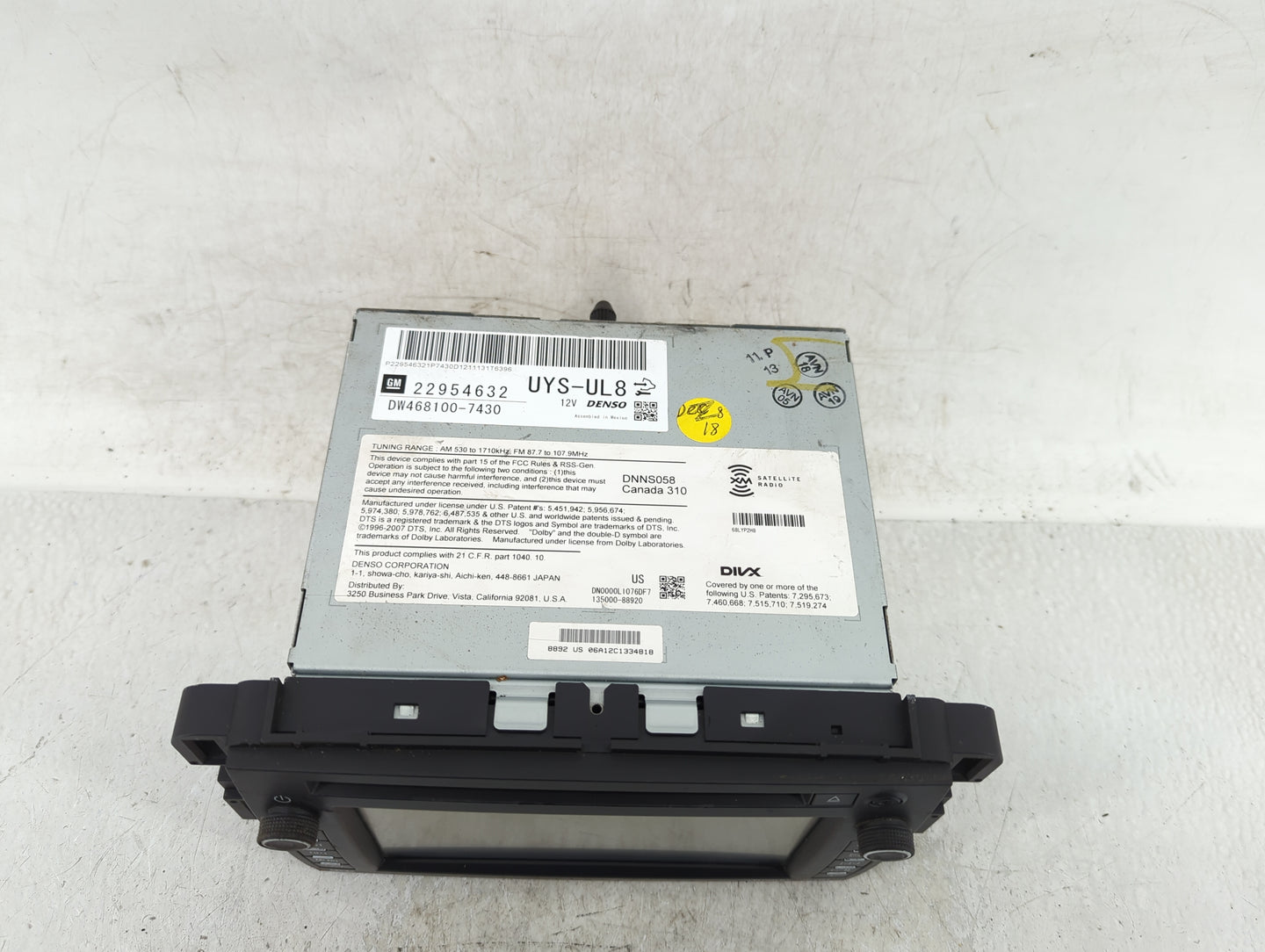 2012-2014 Chevrolet Tahoe Radio AM FM Cd Player Receiver Replacement P/N:22954632 Fits Fits 2012 2013 2014 OEM Used Auto Par