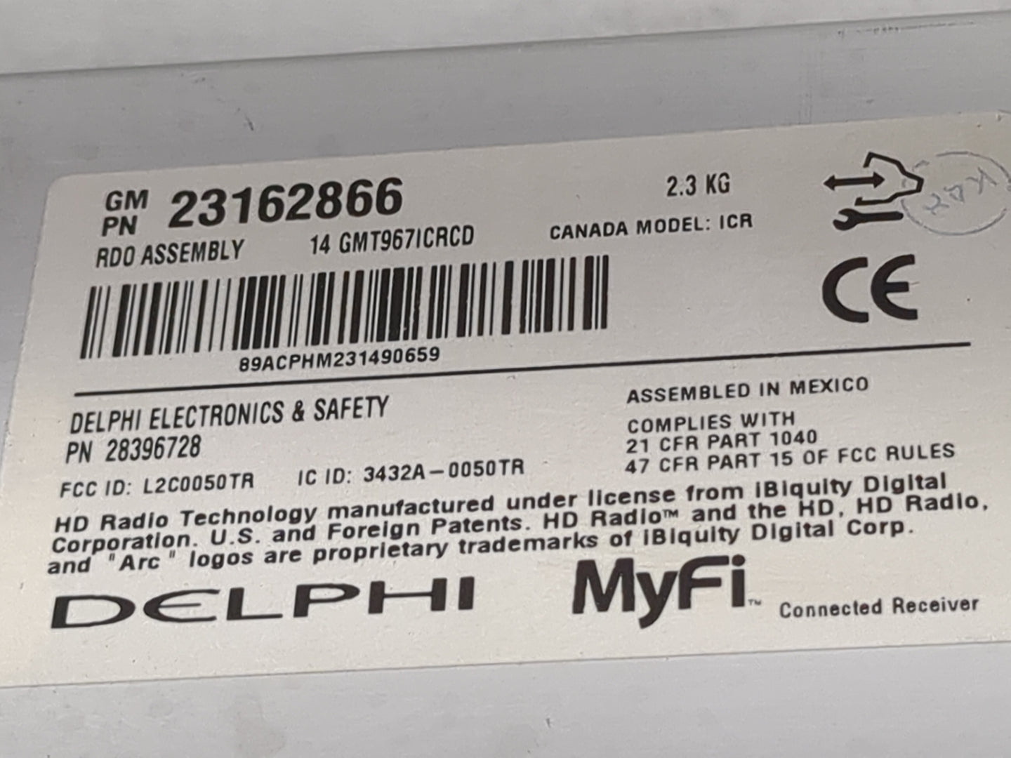 2013-2014 Chevrolet Traverse Radio AM FM Cd Player Receiver Replacement P/N:23162866 28396728, L2C0050TR Fits Fits 2013 2014