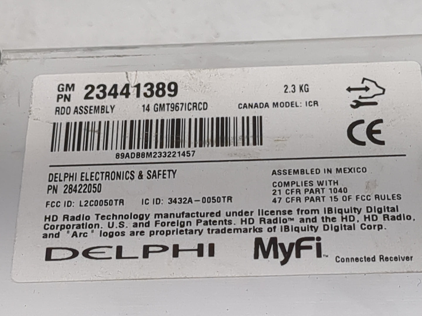 2013-2014 Chevrolet Traverse Radio AM FM Cd Player Receiver Replacement P/N:23441389 28422050, L2C0050TR Fits Fits 2013 2014