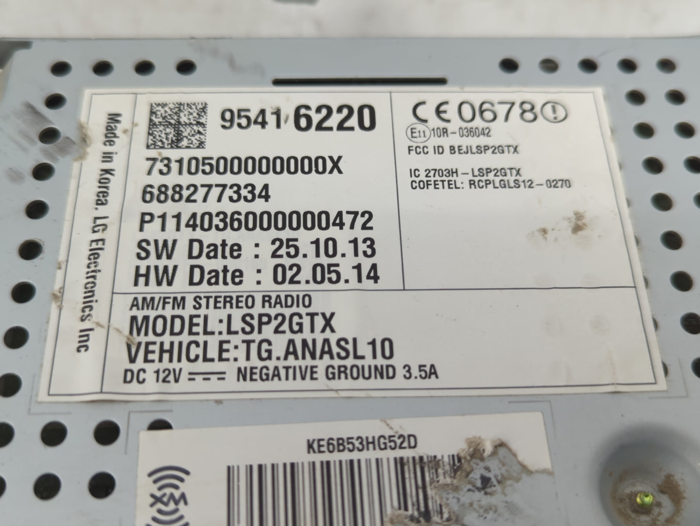 2013-2014 Chevrolet Trax Radio AM FM Cd Player Receiver Replacement P/N:688277334 95416220 Fits Fits 2013 2014 OEM Used Auto