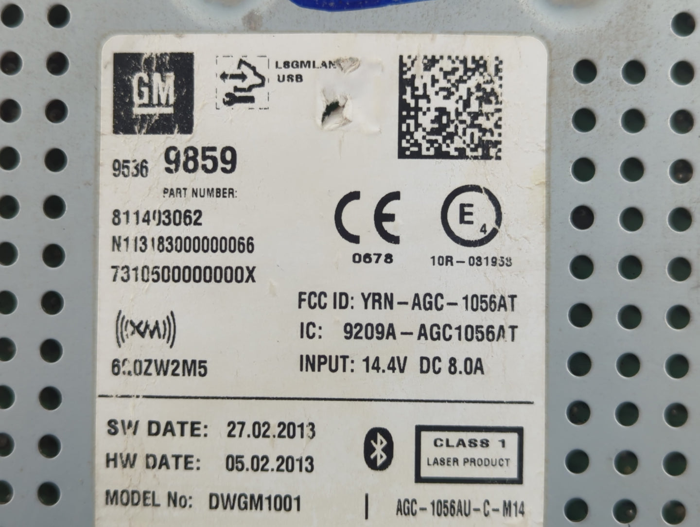 2013-2014 Chevrolet Trax Radio AM FM Cd Player Receiver Replacement P/N:95369859 Fits Fits 2013 2014 OEM Used Auto Parts - O