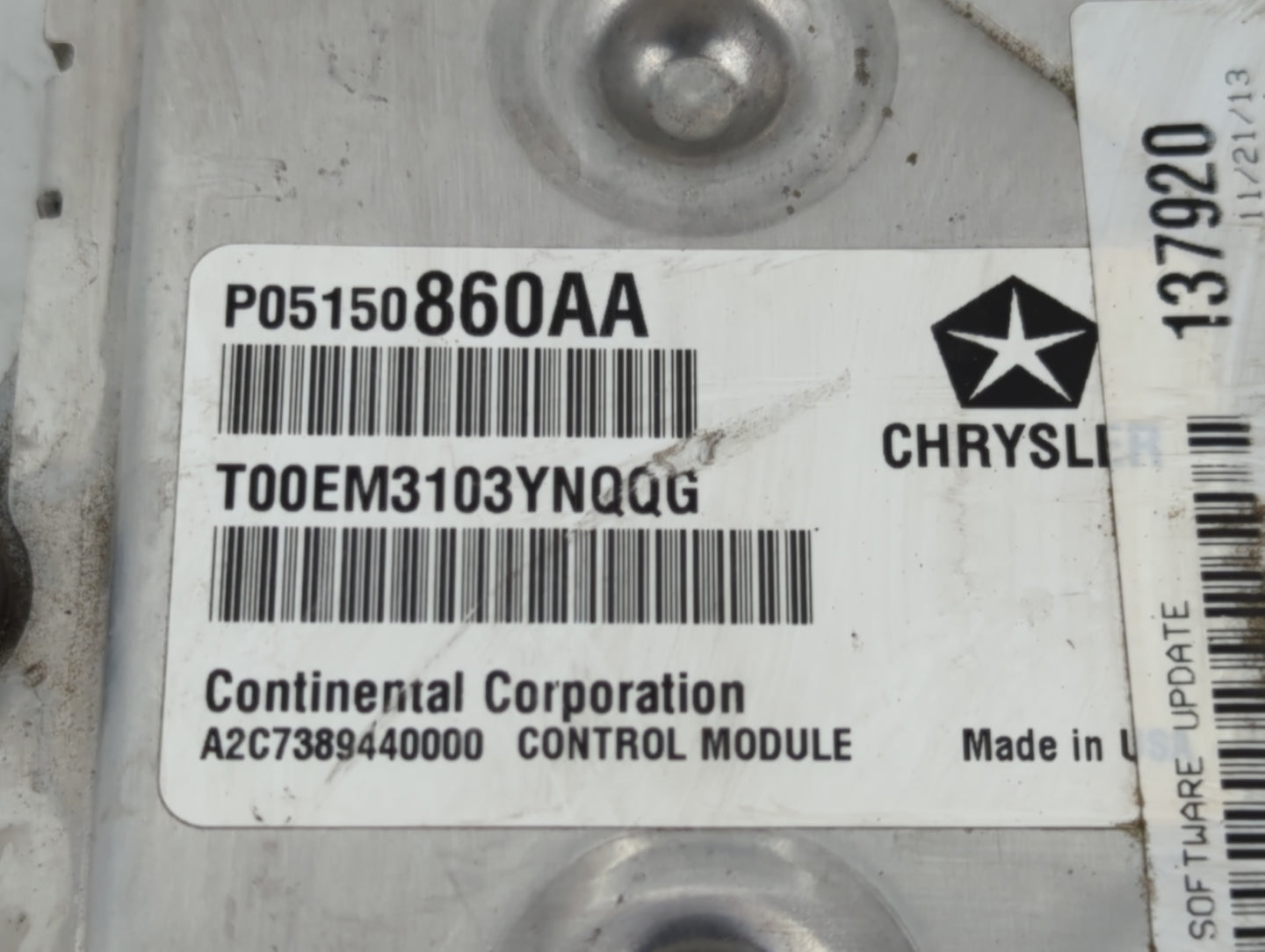 2014 Chrysler 200 PCM Engine Control Computer ECU ECM PCU OEM P/N:P05150860AA Fits OEM Used Auto Parts - Oemusedautoparts1.c