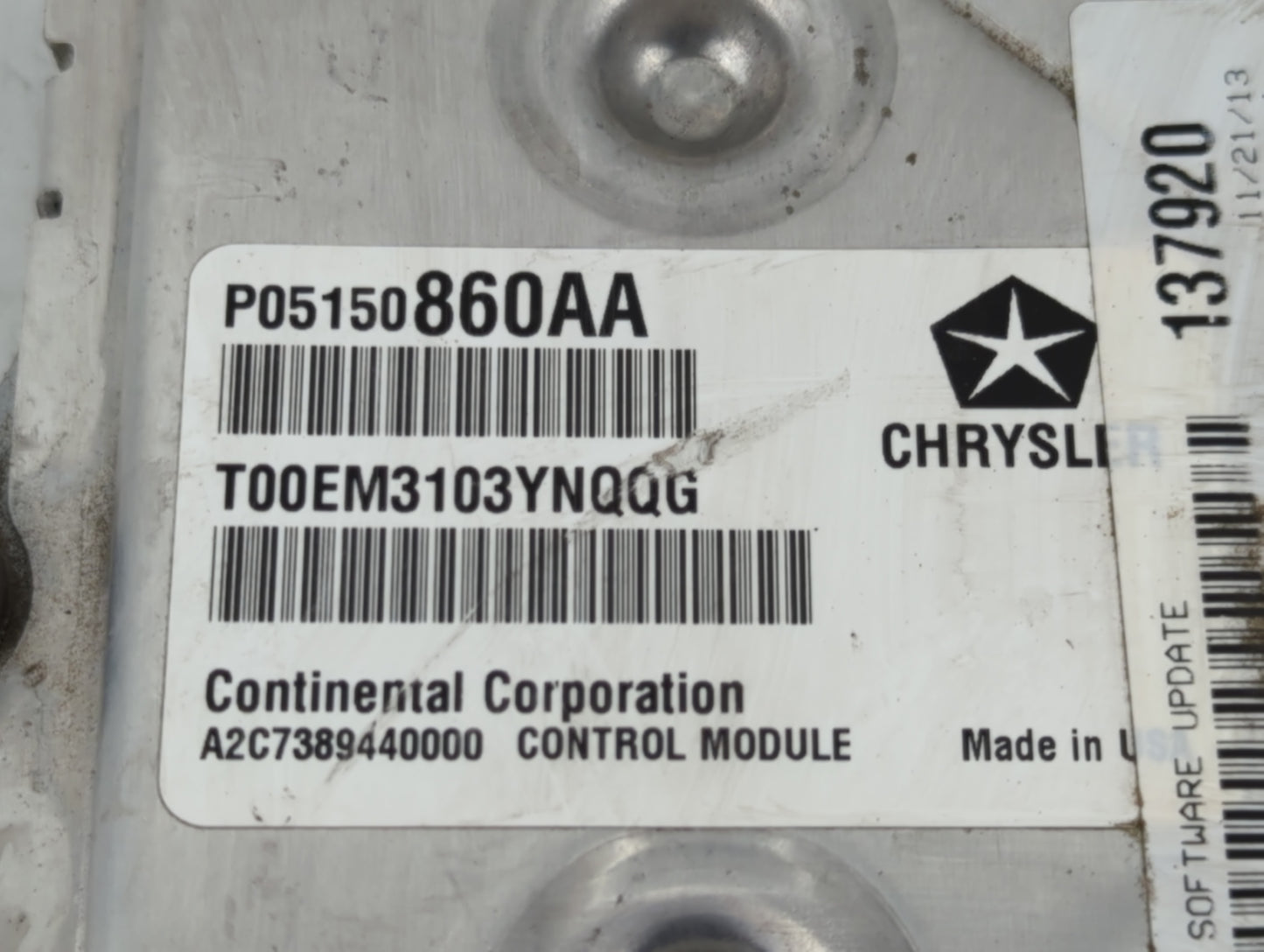 2014 Chrysler 200 PCM Engine Control Computer ECU ECM PCU OEM P/N:P05150860AA Fits OEM Used Auto Parts - Oemusedautoparts1.c
