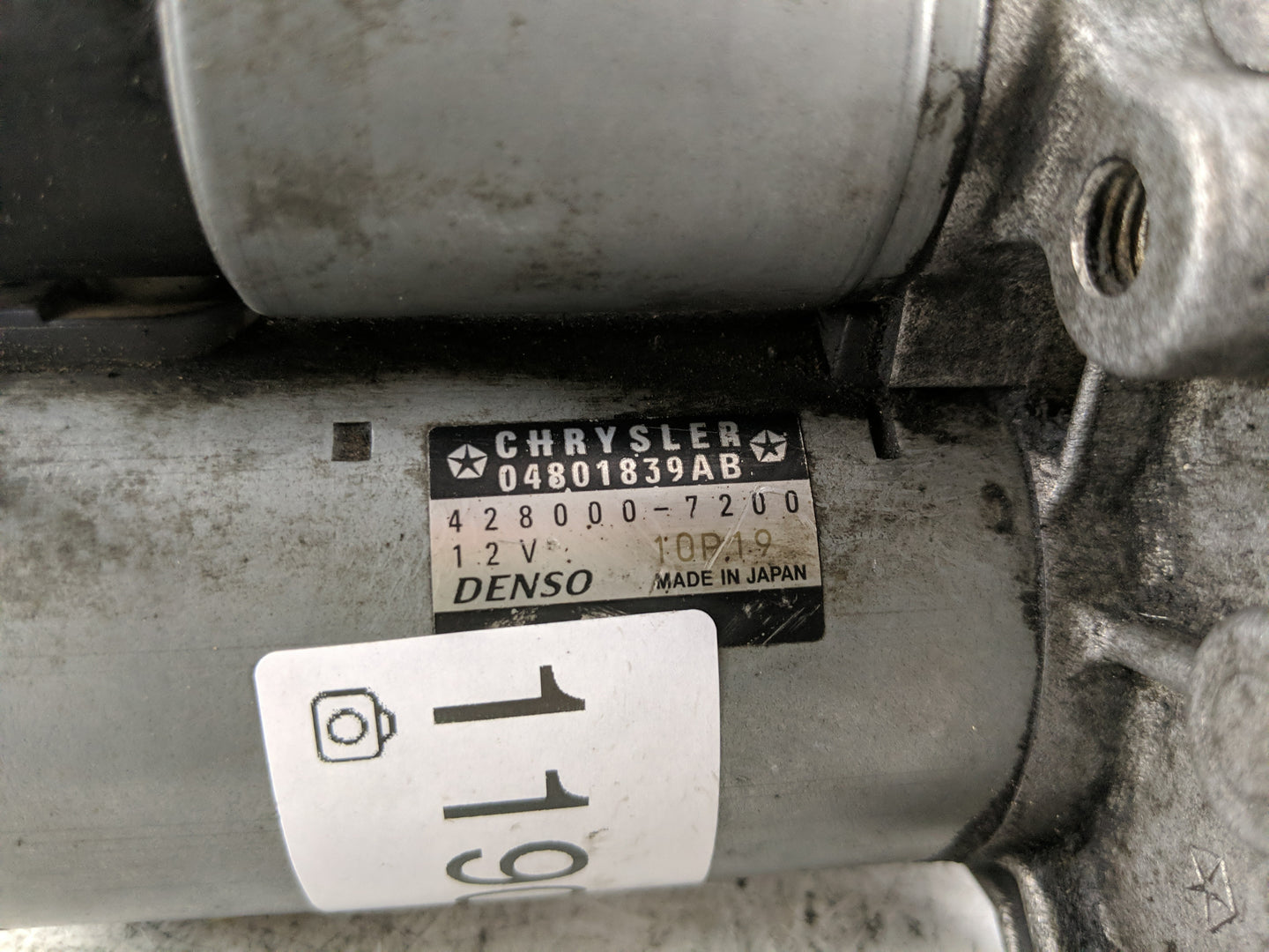 2011-2014 Chrysler 200 Car Starter Motor Solenoid OEM P/N:428000-720012 Fits Fits 2011 2012 2013 2014 OEM Used Auto Parts - 